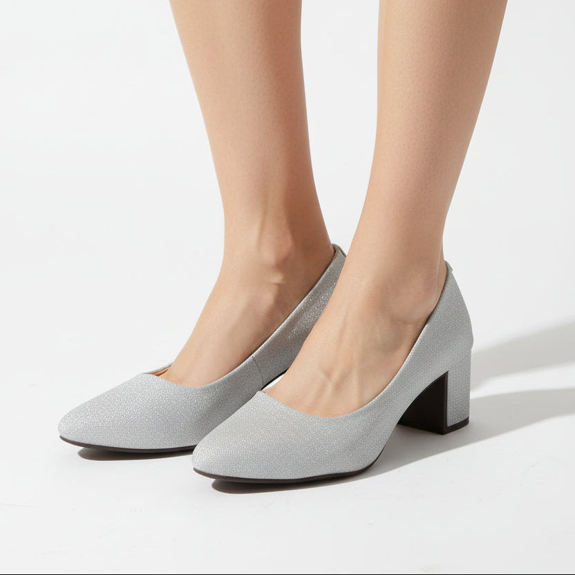 WOMEN SILVER COURT SHOES N270