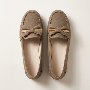 Fawn H0206 women's moccasins, overhead view
